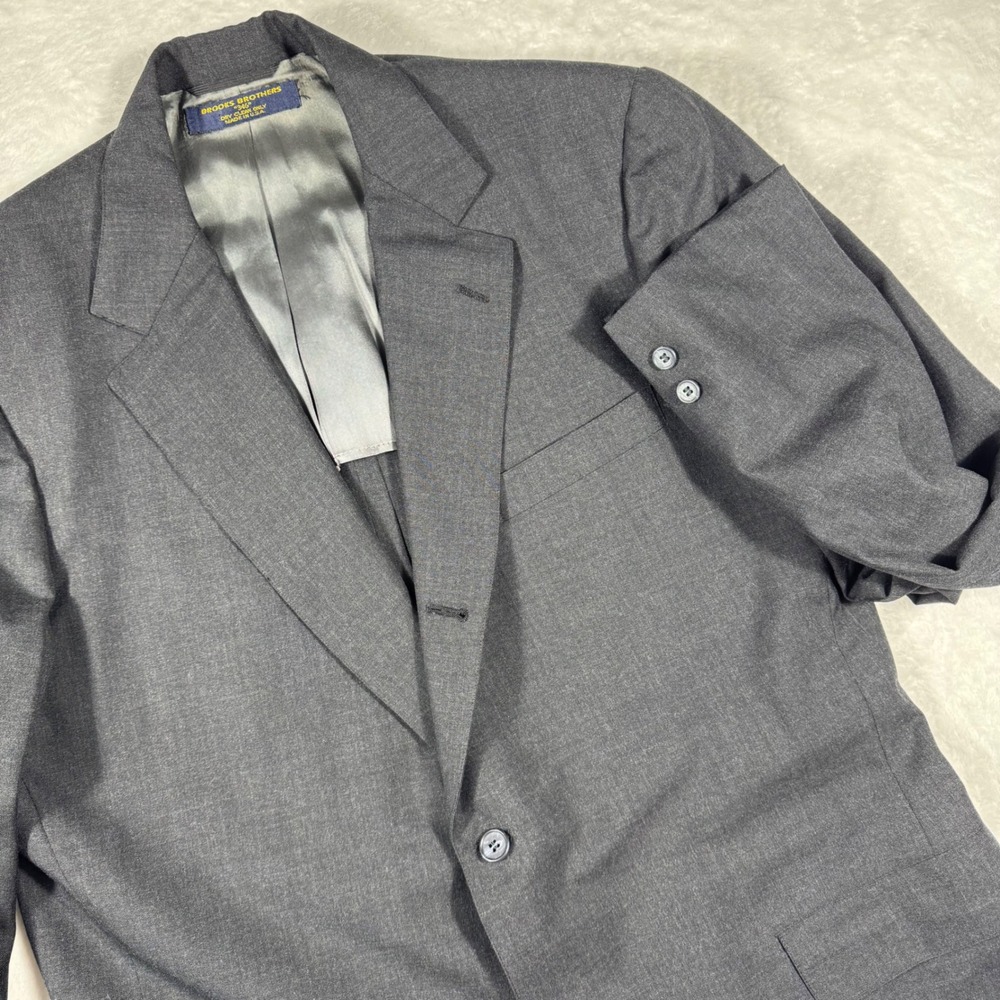 Brooks Brothers 346 Mens 46 Charcoal Gray 3 Button Blazer Sport Coat Made in USA